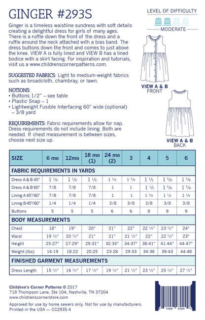 Children's Corner Patterns - Ginger