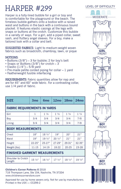 Children's Corner Patterns - Harper