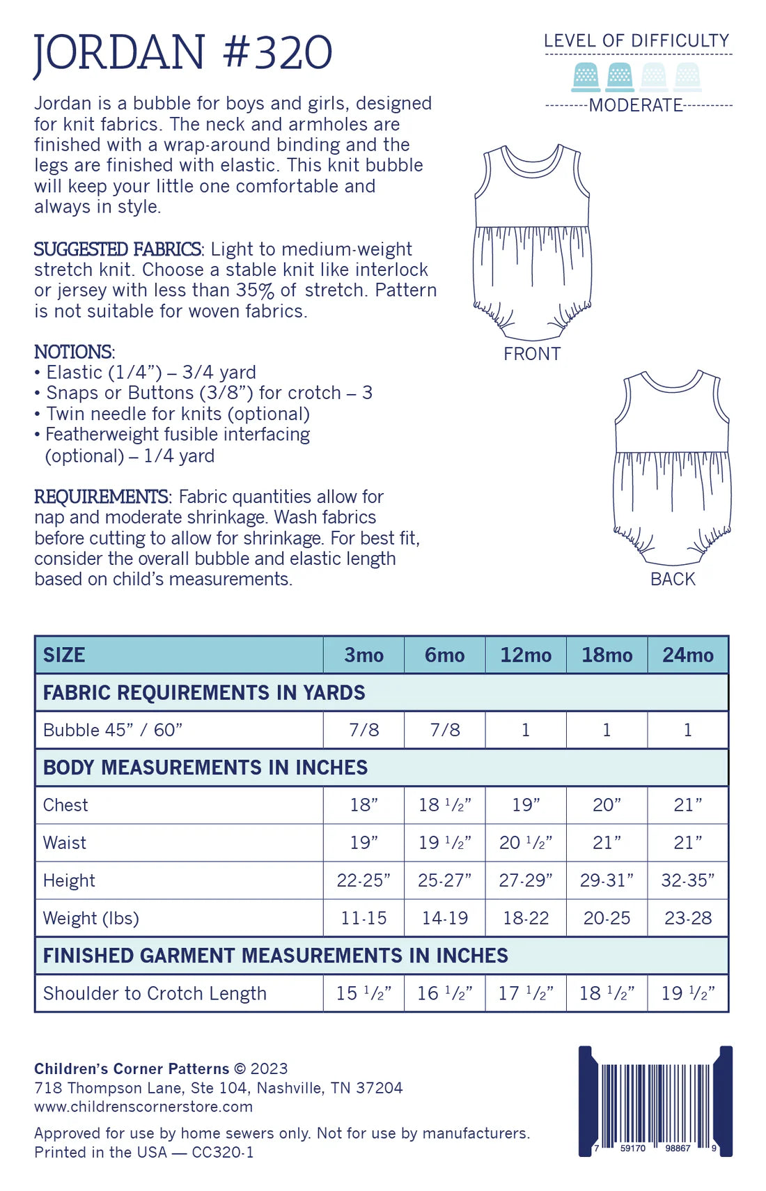 Children's Corner Patterns - Jordan