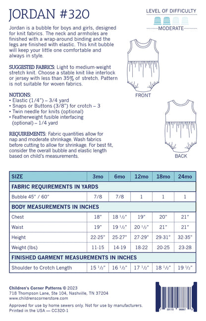 Children's Corner Patterns - Jordan