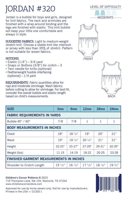 Children's Corner Patterns - Jordan