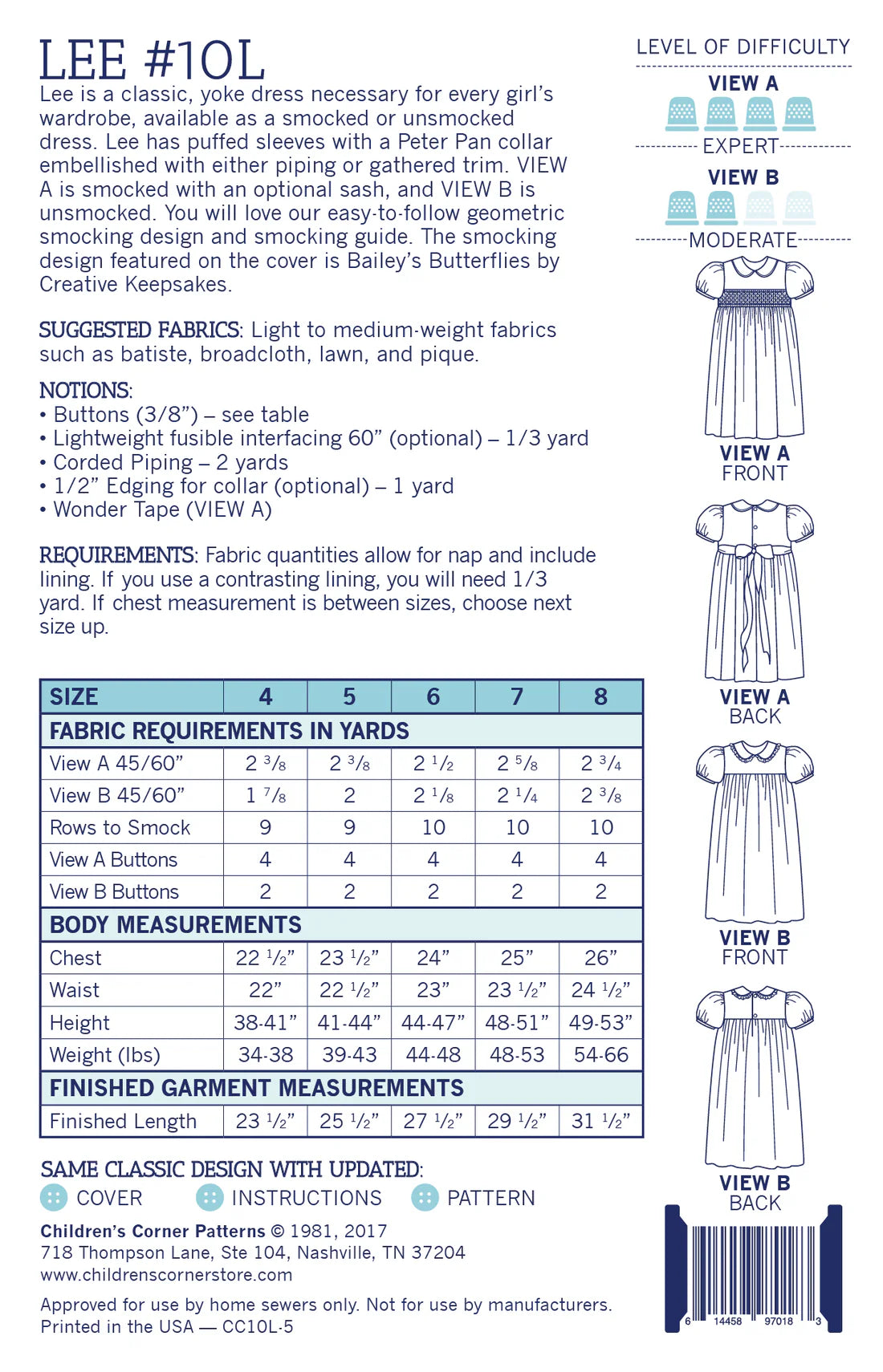 Children's Corner Patterns - Lee