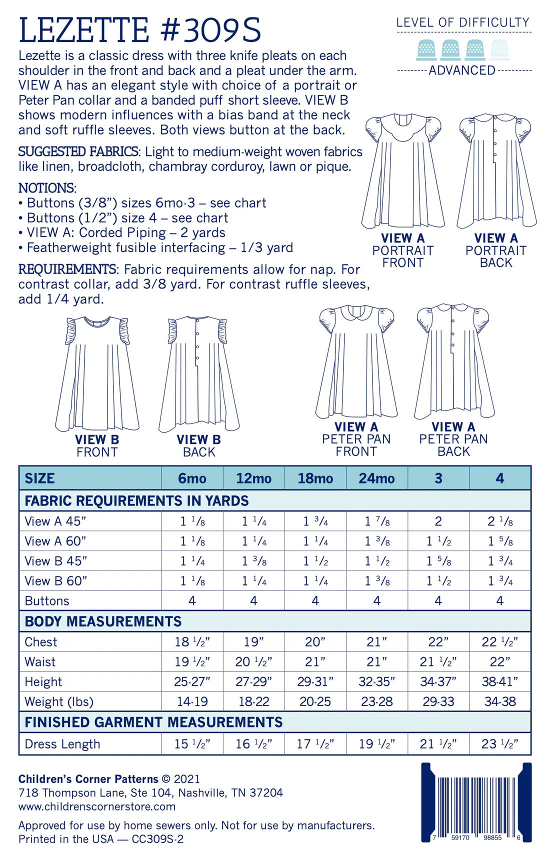 Children's Corner Patterns - Lezette