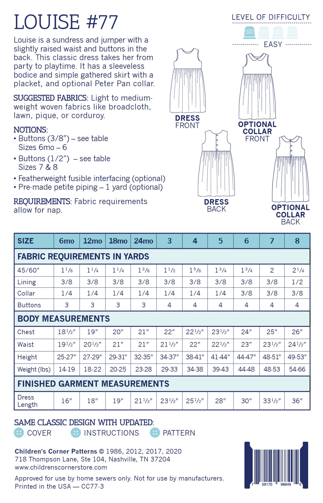 Children's Corner Patterns - Louise