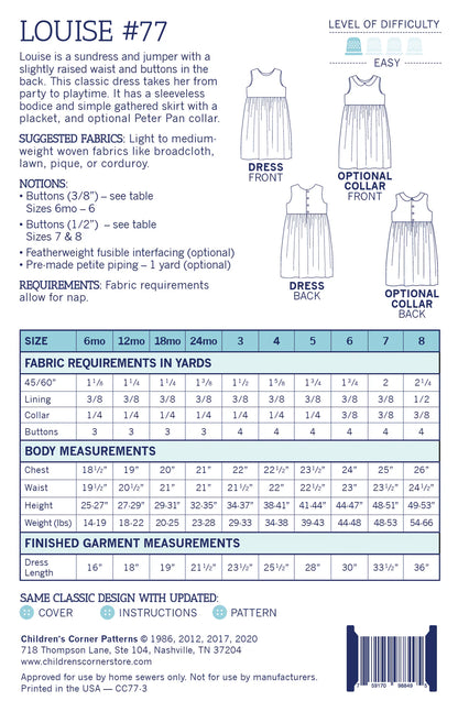 Children's Corner Patterns - Louise