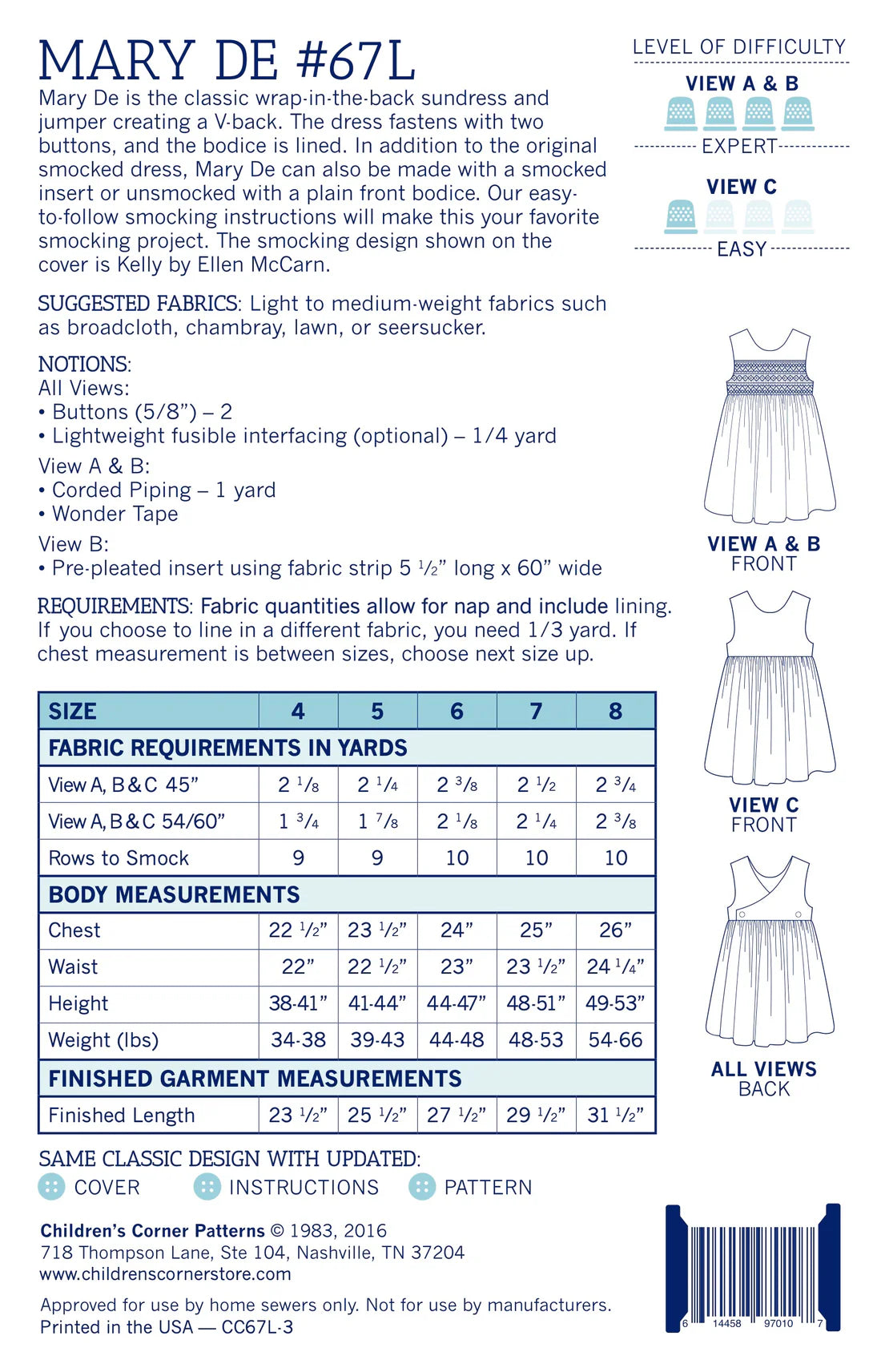 Children's Corner Patterns - Mary De