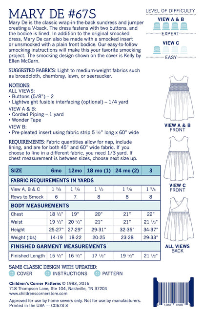 Children's Corner Patterns - Mary De