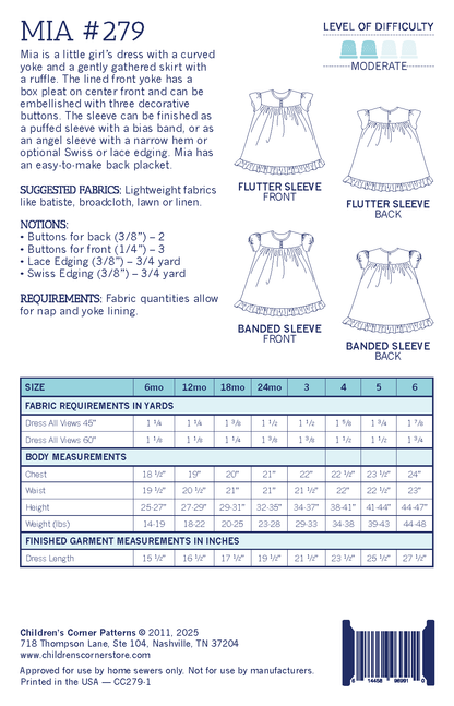 Children's Corner Patterns - Mia