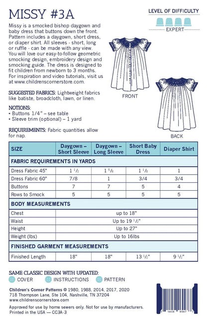 Children's Corner Patterns - Missy