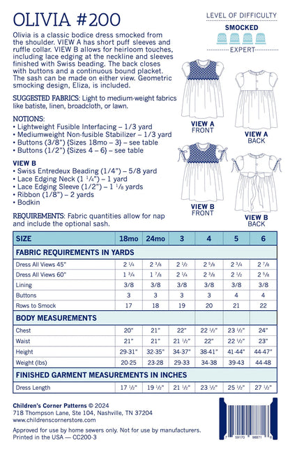 Children's Corner Patterns - Olivia