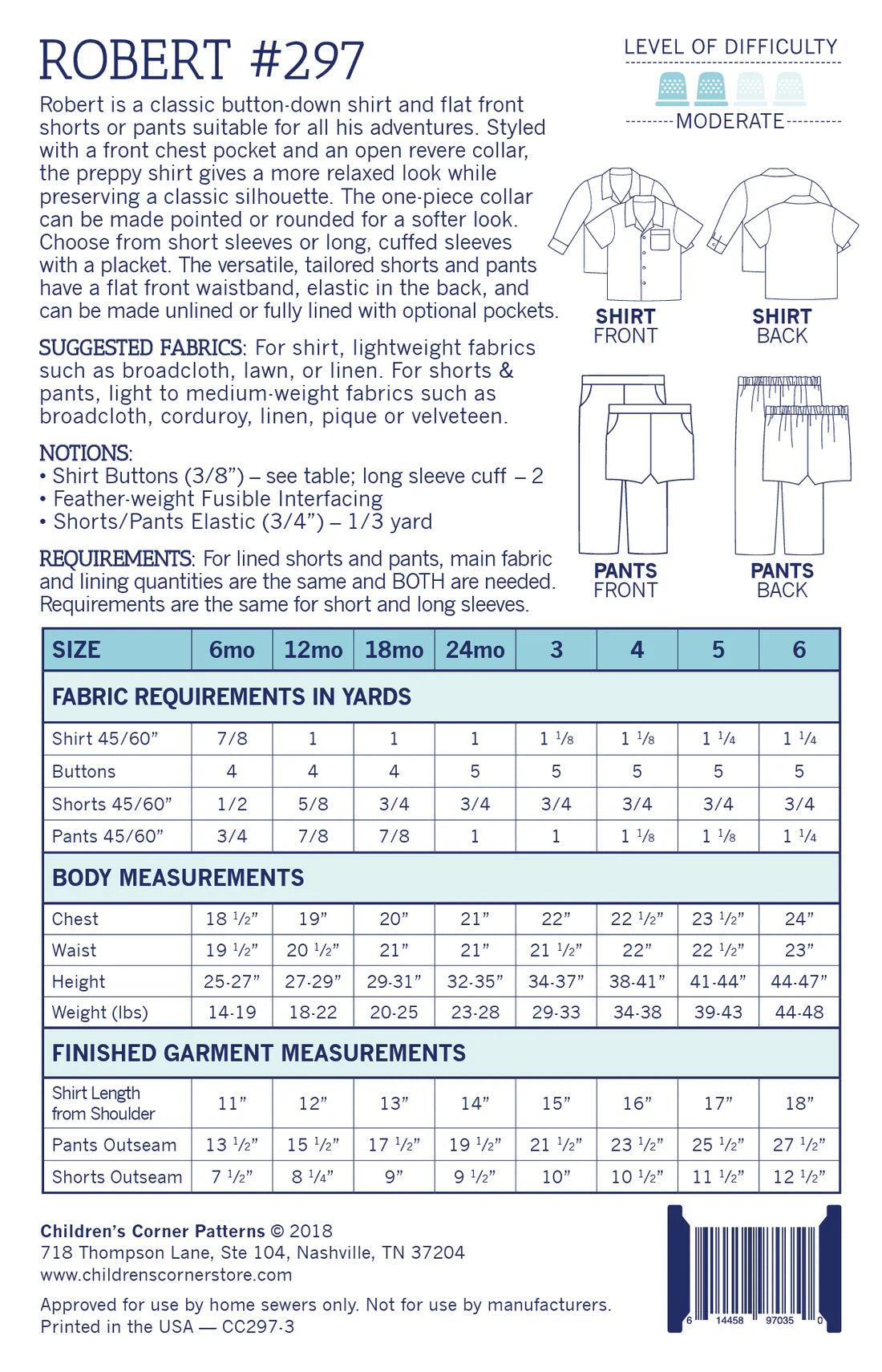 Children's Corner Patterns - Robert