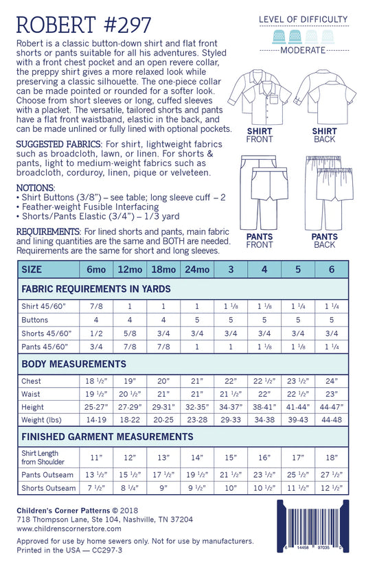 Children's Corner Patterns - Robert