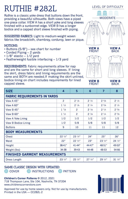 Children's Corner Patterns - Ruthie