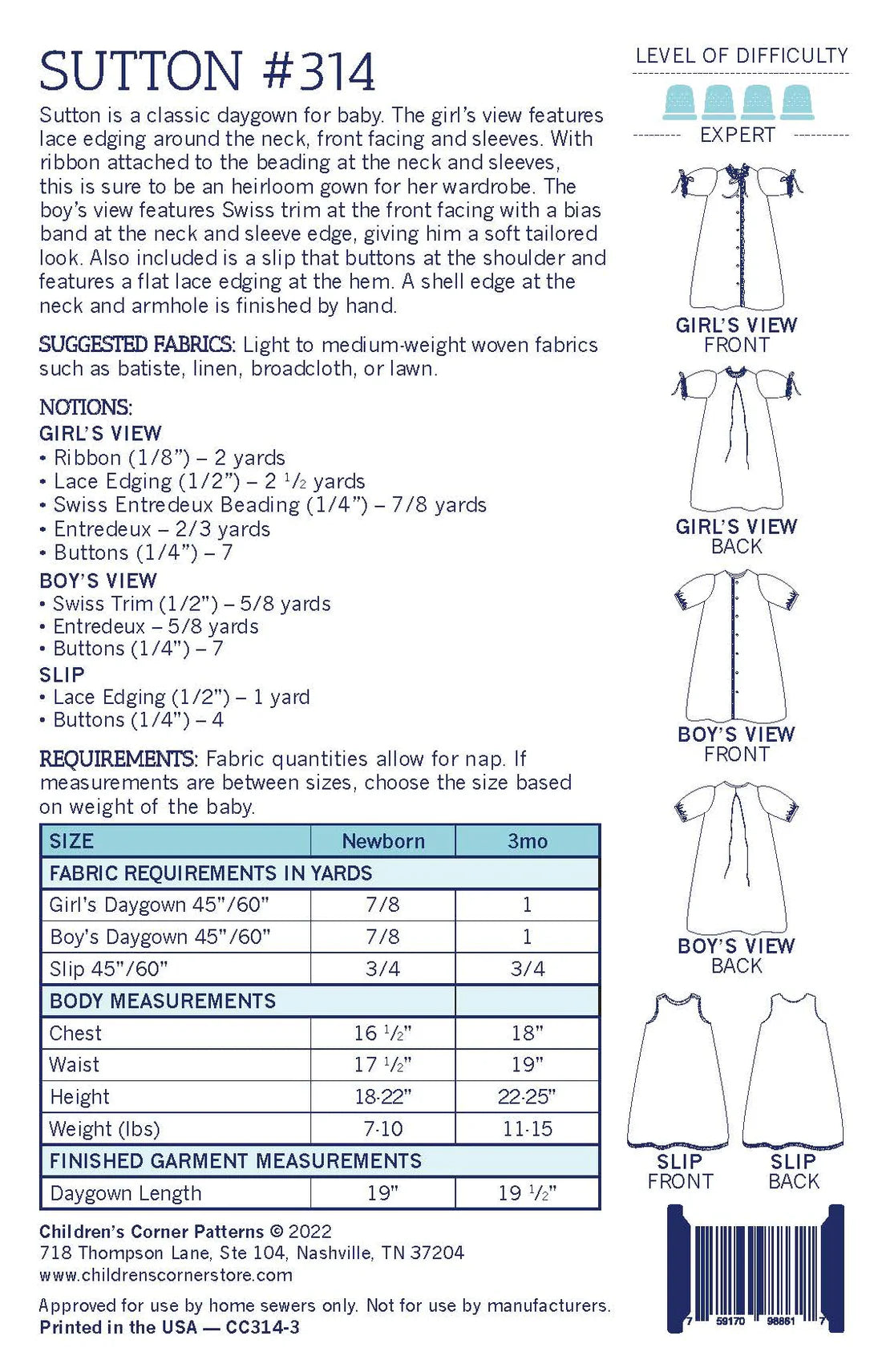 Children's Corner Patterns - Sutton