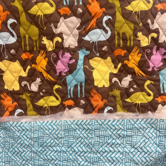 Pre-Quilted-Central Park-Blue and Brown
