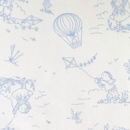 Fabric Finders Print #2462-Children, Kites & Hot Air Balloon Toile