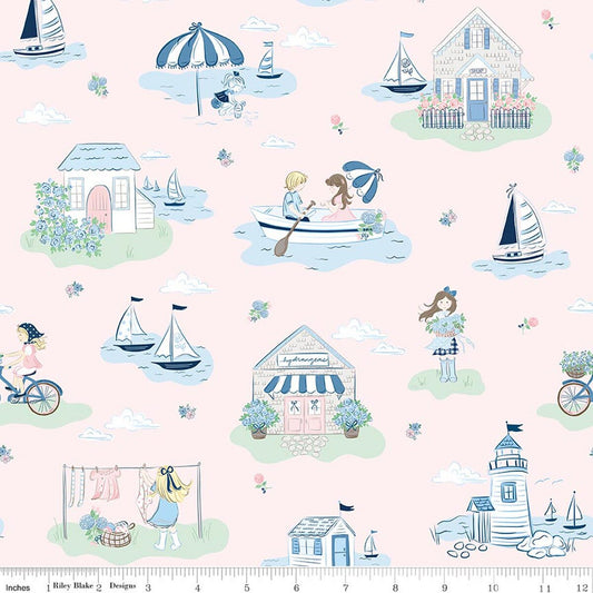 Riley Blake Quilting Cotton-Coastal Dreams Main-Pink