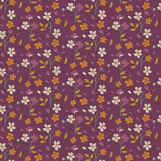 Art Gallery Fabric Autumn Vibes Knits-Cozy Ditzy Plum