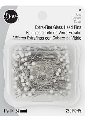 Extra Fine Glass Head Pins 1-3/8"