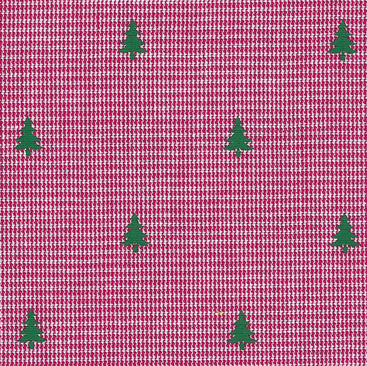 Fabric Finders Print #2092-Red Microcheck with Trees