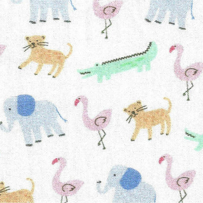 Fabric Finders Print #2642-Zoo Animals on White