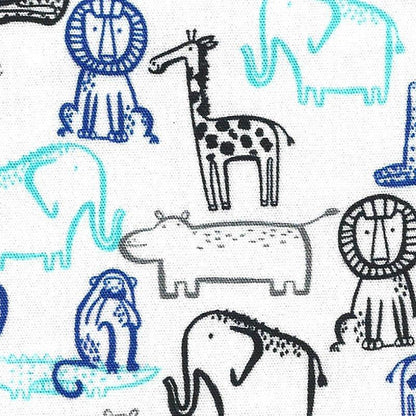 Fabric Finders Print #2704-Blue Zoo Animals