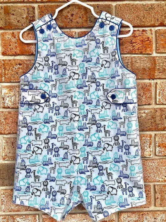 Fabric Finders Print #2704-Blue Zoo Animals