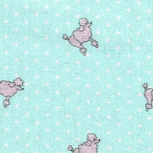 Fabric Finders Print #2712-Pink Poodles on Green
