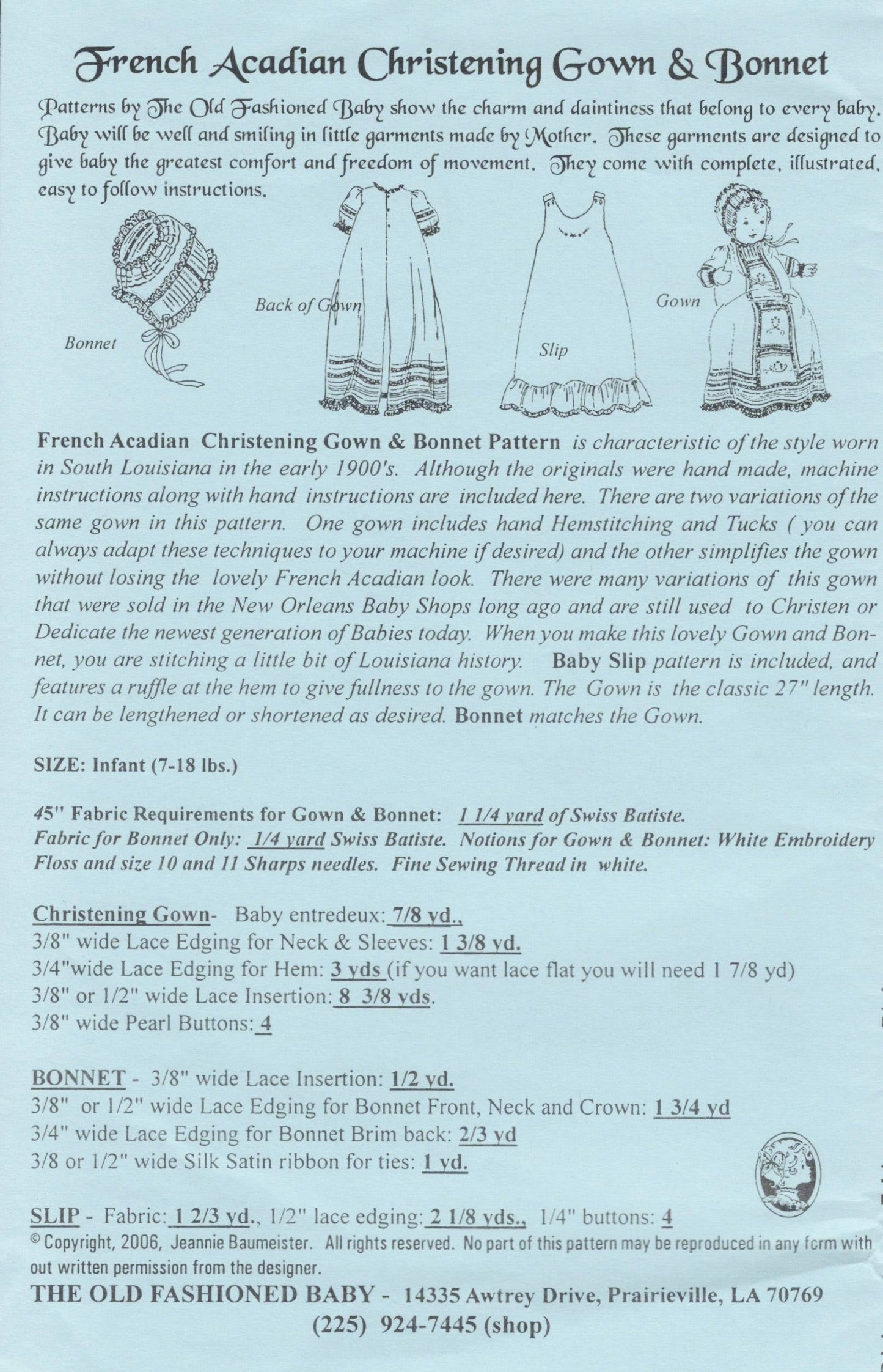 The Old Fashioned Baby - French Acadian Christening Gown