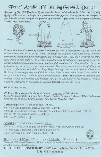 The Old Fashioned Baby - French Acadian Christening Gown