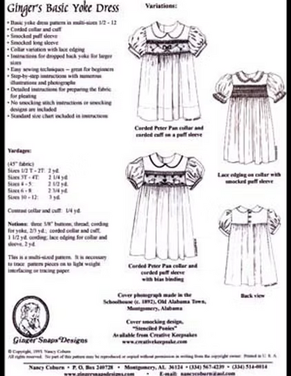 Ginger Snaps Designs-Ginger's Basic Yoke Dress