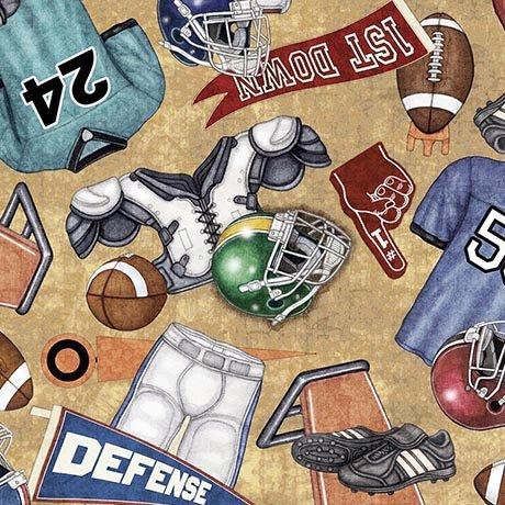 Quilting Treasures-Gridiron-Tossed Memorabilia