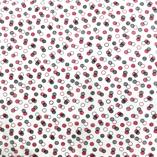 Fabric Finders Print #1608-Red and Black Dots
