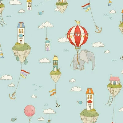 Michael Miller Fabrics-Blue-Islands in the Sky