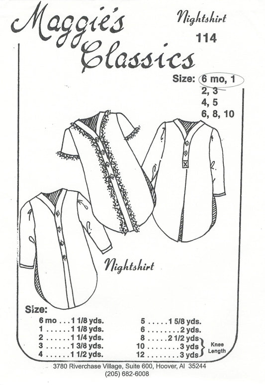 Maggie's Classics-Pattern 114 (Nightshirt)