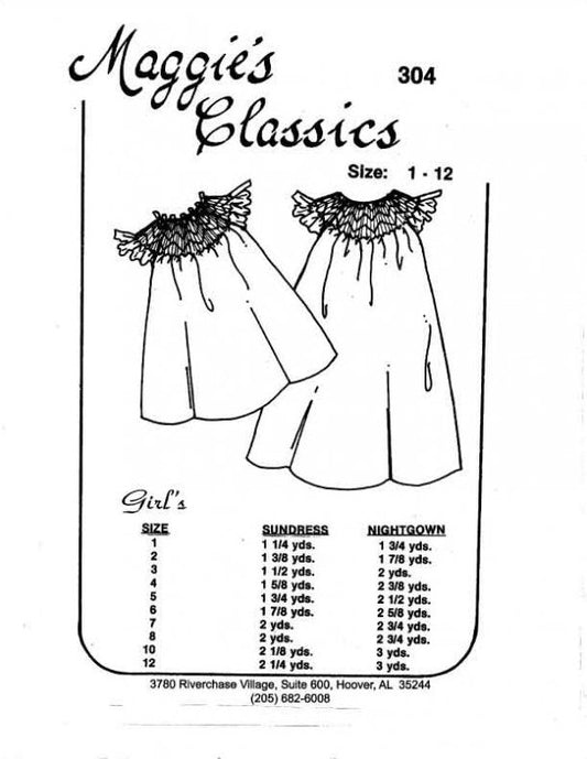 Maggie's Classics-Pattern 304 (Bishop Sundress & Nightgown)