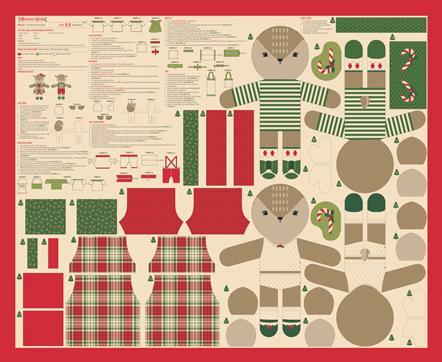 Moda-Holiday Cheer Reindeer Doll Panel Set