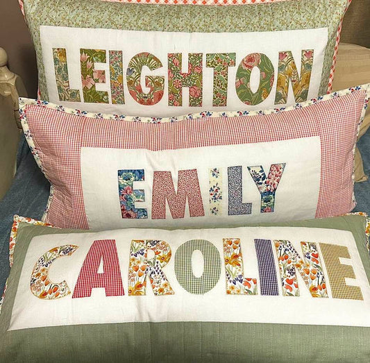 Fabric Scraps Name Pillow Pattern