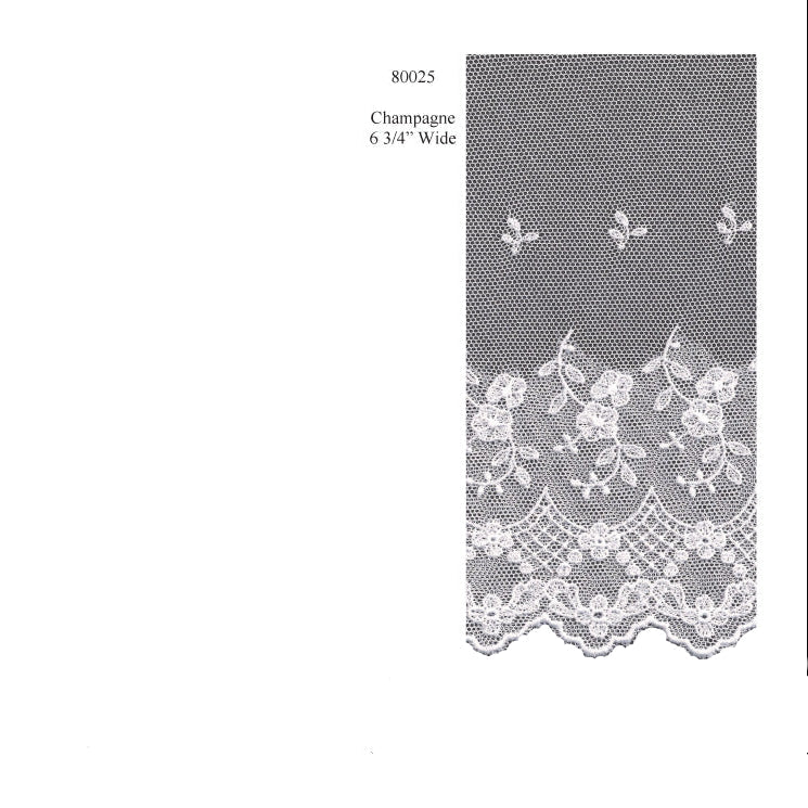 Lace-Embroidered Cotton Spanish Netting