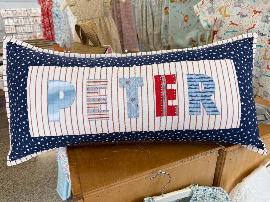 Fabric Scraps Name Pillow Pattern