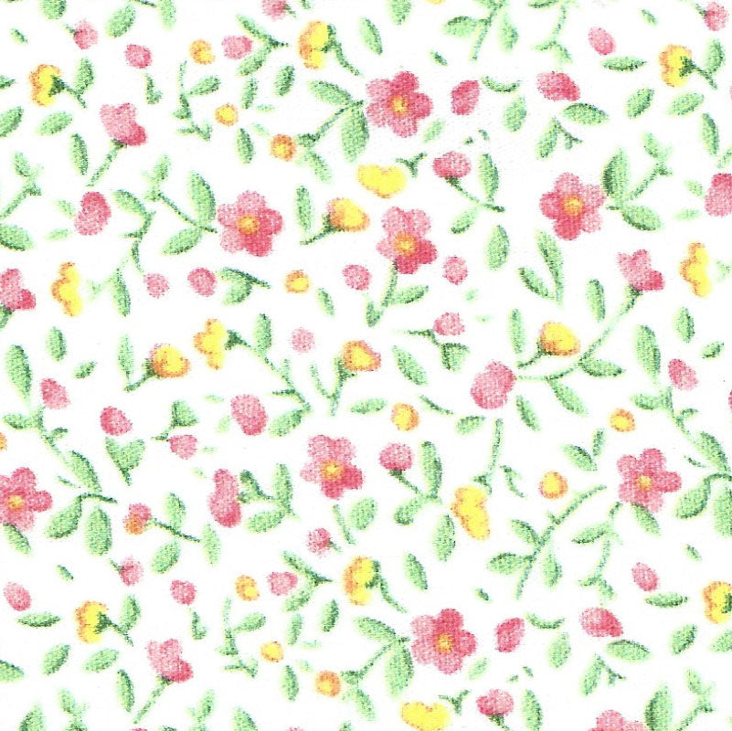 Fabric Finders Print #2714-Pink, Yellow & Green Floral