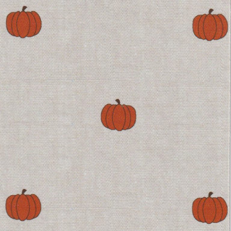 Fabric Finders Print #2244-Orange Pumpkins on Khaki