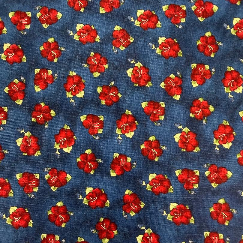Quilting Treasures-Tidings of Great Joy-Poinsettias-Blue