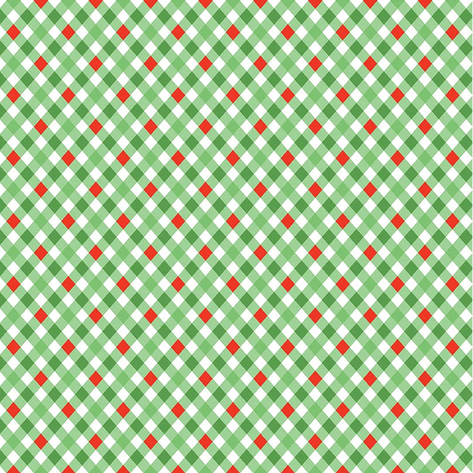 Riley Blake-Jingle Bells Plaid-Green