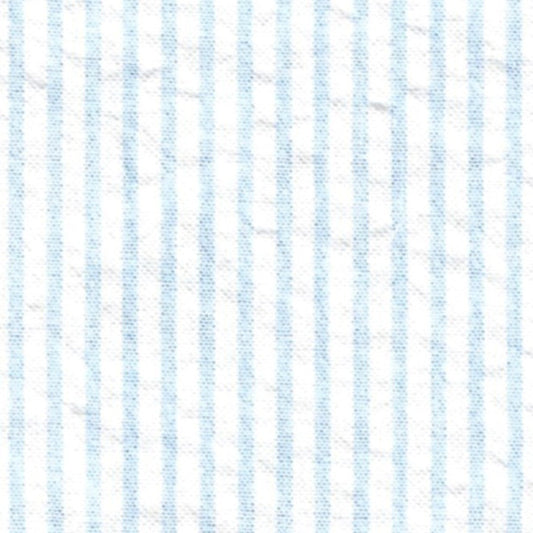 Striped Seersucker–S/7-Light Blue