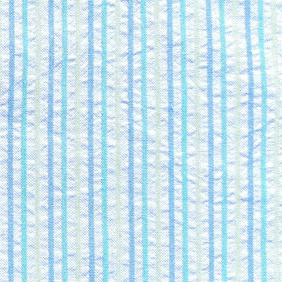 Striped Seersucker–S/128-Blue, Green and Yellow