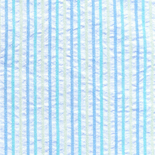 Striped Seersucker–S/128-Blue, Green and Yellow