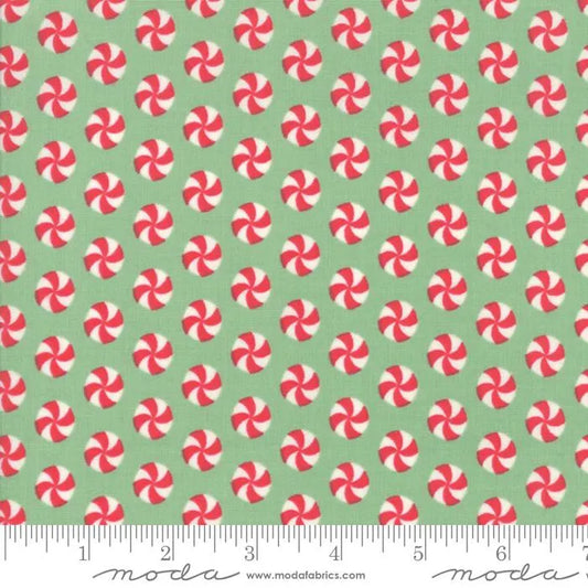 Moda-Sweet Christmas-Peppermints on Green