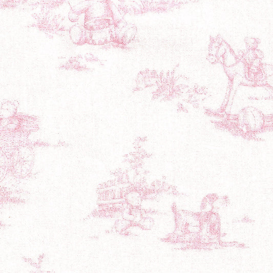 Fabric Finders Print #2782-Teddy Bear Toile-Pink