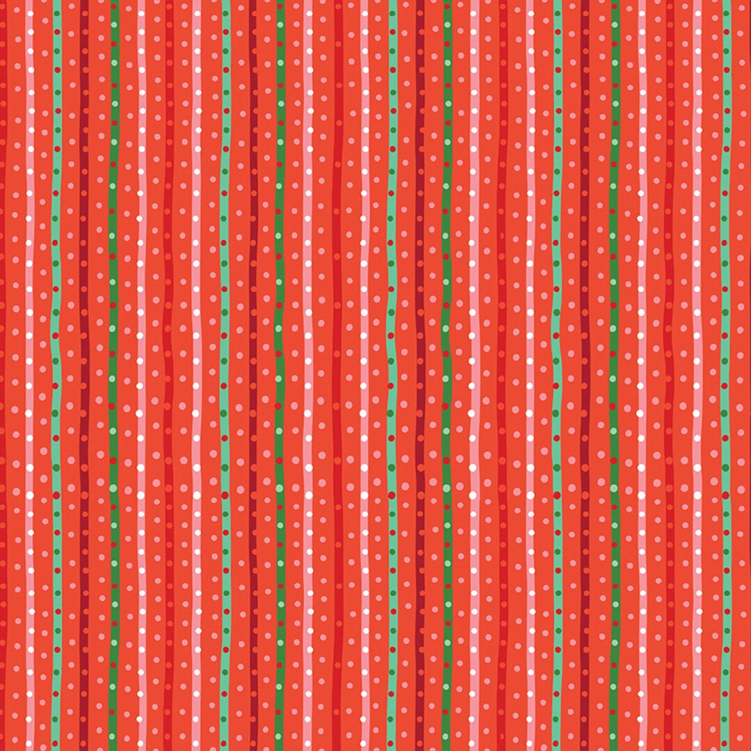 Riley Blake-Twas by Jill Howarth-Christmas Stripes-Red